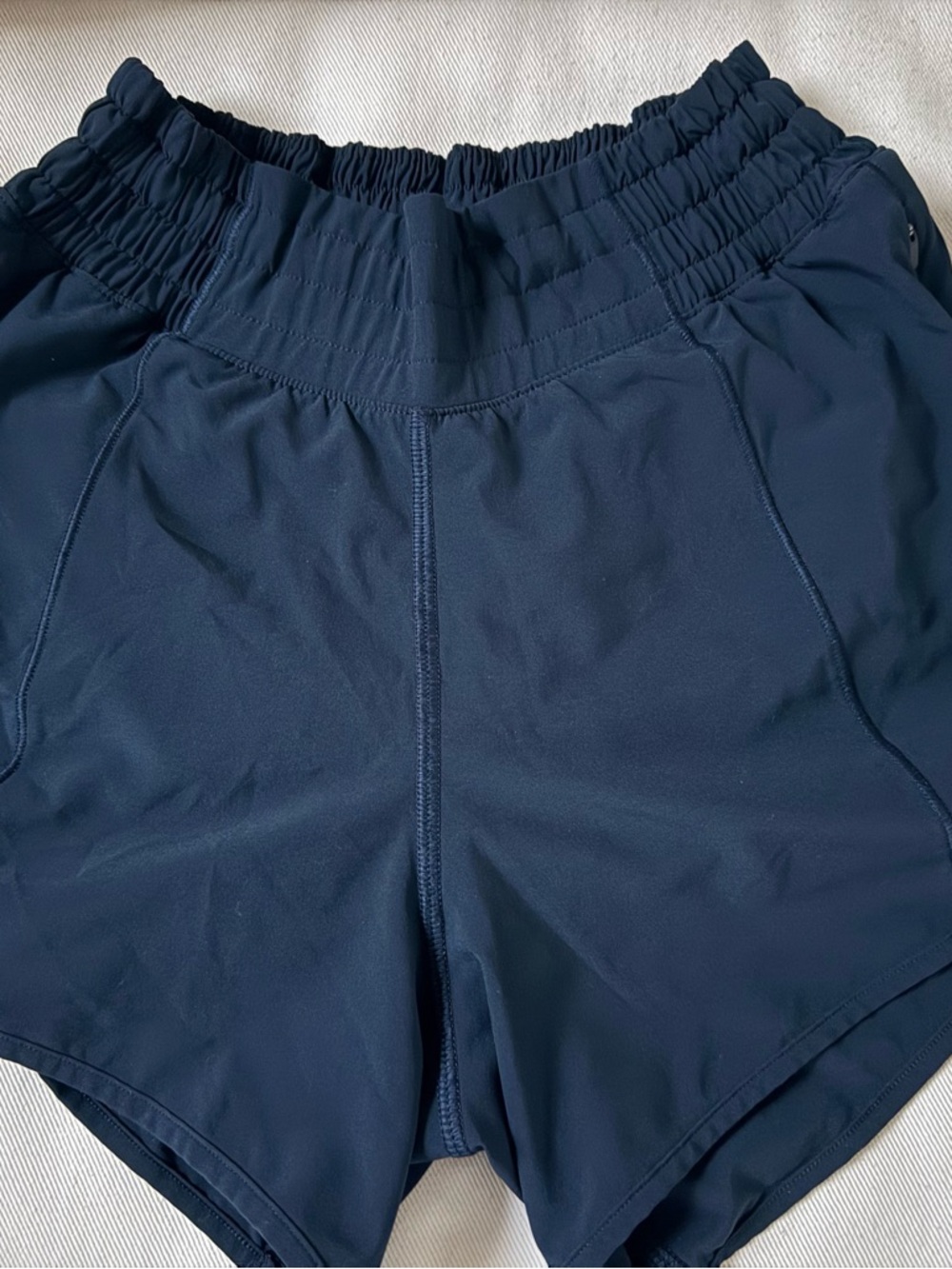 Lululemon navy blue, size 0, 4” inseam hotty hot shorts